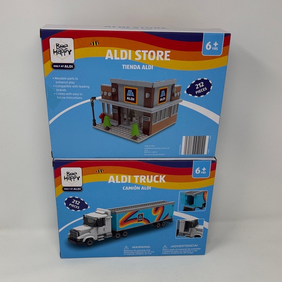 ALDI BEE HAPPY BRICK TOY STORE AND SEMI TRUCK LOT TIENDA ALDI CAMION ALDI - Picture 1 of 5
